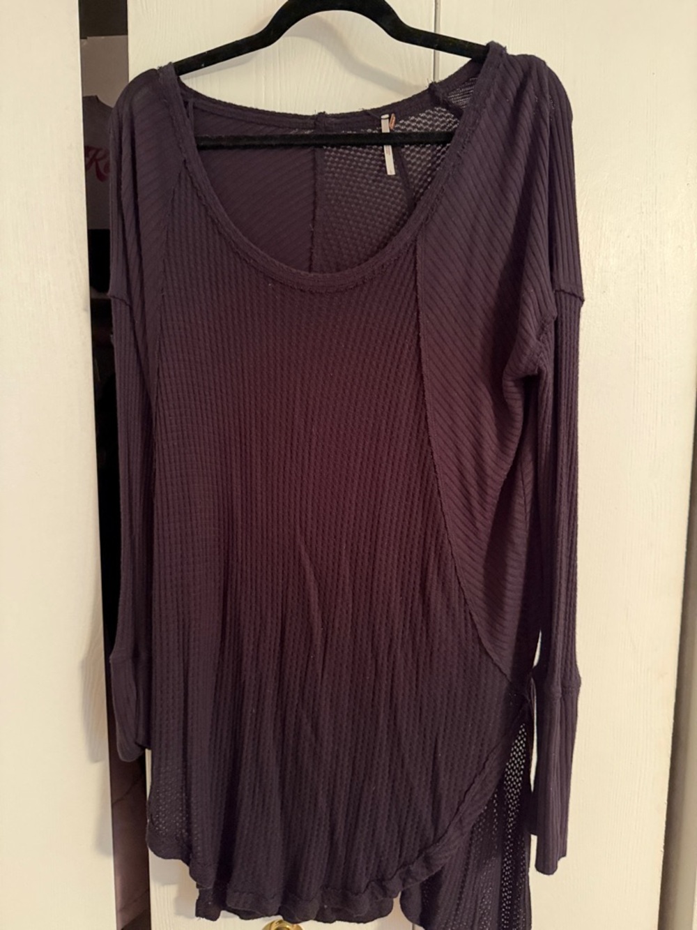 Free People Long Sleeve Scoop Neck Tunic in Plum
